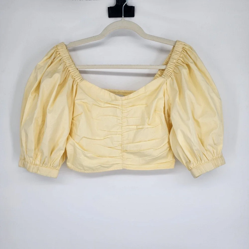 A&F NWT Voluminous Puff Sleeve Top Small Romantic Faminine Resort Soft Girl Chic